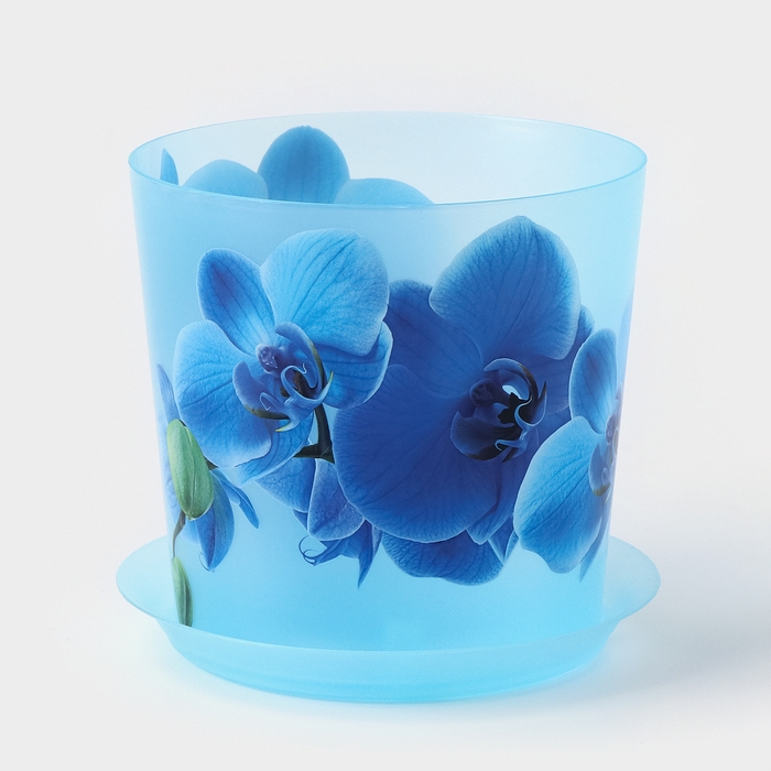 Горшок для орхидей с поддоном «Деко», 1,2 л, цвет голубой Горшок для орхидей с поддоном «Деко», 1,2 л, цвет голубой