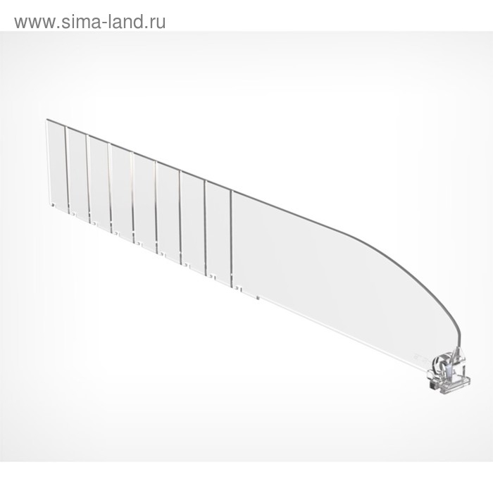 Пластиковый разделитель без ограничителя, 185-385&times;20&times;60 мм, прозрачный