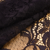 Кружевная эластичная ткань, 180 мм &times; 2,7 &plusmn; 0,5 м, цвет чёрный