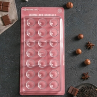 Форма для конфет шоколада KONFINETTA &laquo;Комильфо&raquo;, 28&times;14 см, 21 ячейка, цвет прозрачный