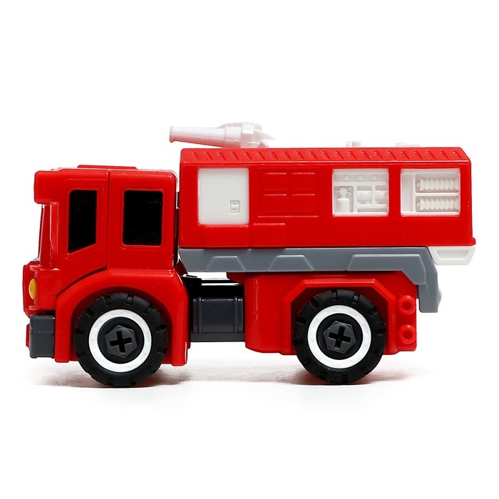 Конструктор винтовой &laquo;Пожарная&raquo;, 2 в 1 робот-машина