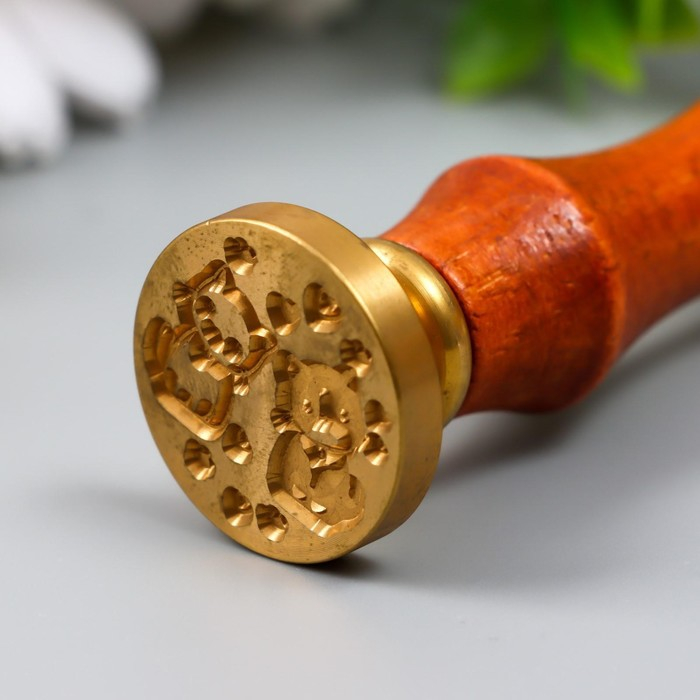 Печать для сургуча с деревянной ручкой Печать для сургуча с деревянной ручкой "Котята с сердечками" 9х2,5х2,5 см