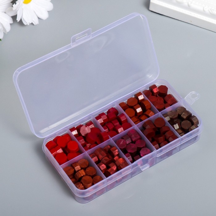 Набор сургуча Набор сургуча "Оттенки красного" матовый+перламутр 10 цветов 12,7х6,5х2 см