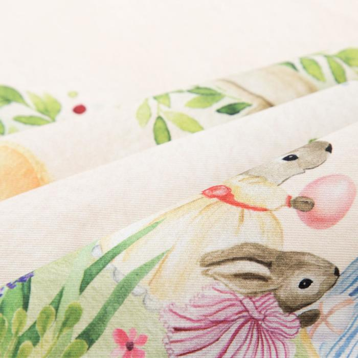 Скатерть "Этель" Акварельные зайцы 180х147 см, 100% хл, саржа 190 гр/м2