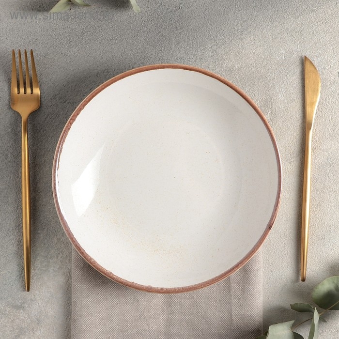 Тарелка глубокая Beige, d=21 см, цвет бежевый Тарелка глубокая Beige, d=21 см, цвет бежевый