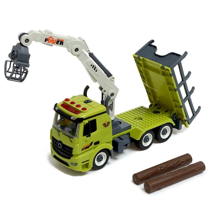 Конструктор винтовой &laquo;Лесопогрузчик&raquo;, свет, звук, инерция, 76 деталей