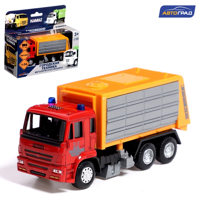 Грузовик металлический «КАМАЗ. Мусоровоз», 1:54, инерционный Грузовик металлический «КАМАЗ. Мусоровоз», 1:54, инерционный