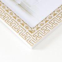 Фоторамка пластик 15х20 см "Греческие узоры" золото на белом 23,5х18,5 см