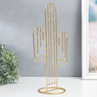 Сувенир металл подставка для украшений "Кактус" золото 38х20,5х12 см