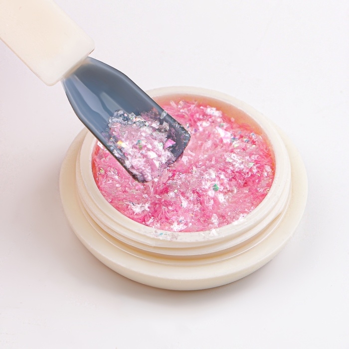 Опаловая пудра для декора ногтей, в баночке, цвет розовый Опаловая пудра для декора ногтей, в баночке, цвет розовый