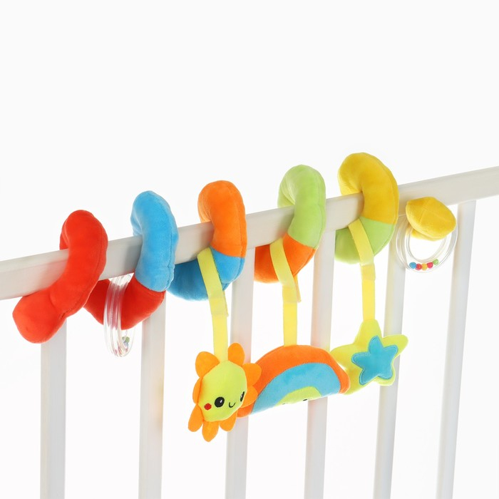 Растяжка - спираль с игрушками дуга на коляску / кроватку для малышей 0+ «Маленькое счастье», Крошка Я Растяжка - спираль с игрушками дуга на коляску / кроватку для малышей 0+ «Маленькое счастье», Крошка Я