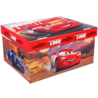 Подарочная коробка с крышкой, складная, 31х25.5х16 см, Тачки