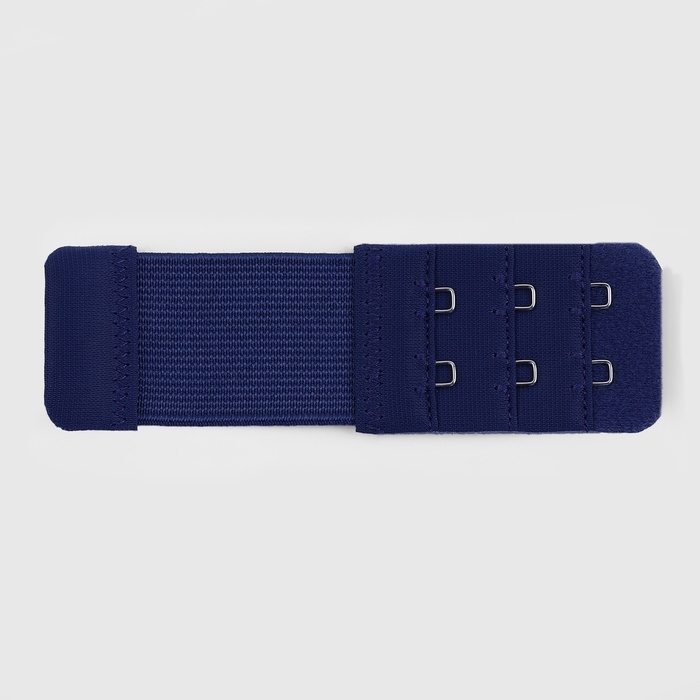 Застёжка-удлинитель для бюстгальтера, 3 ряда 2 крючка, 3,2 &times; 10,5 см, 5 шт, цвет тёмно-синий