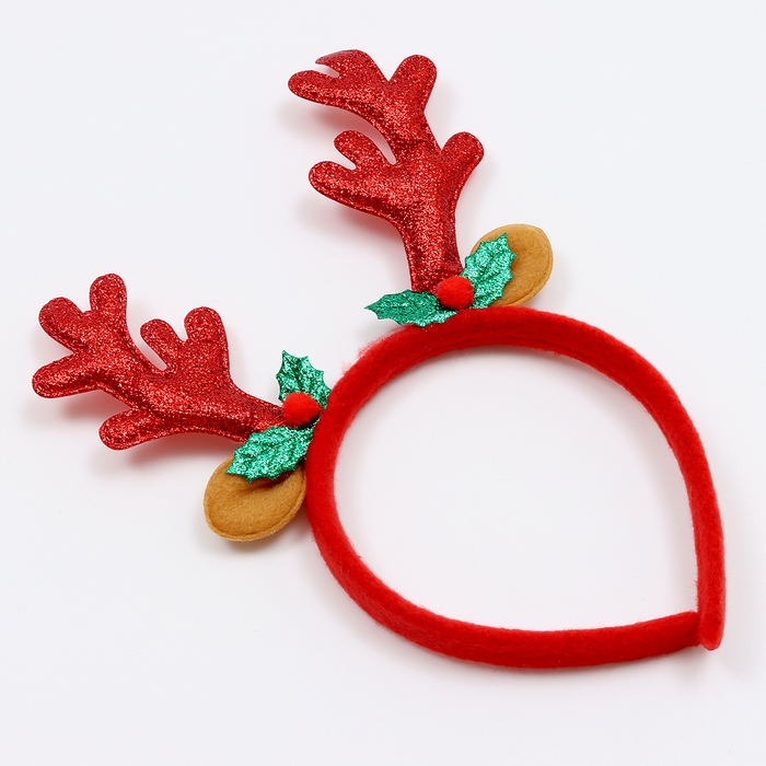 Карнавальный ободок &laquo;Рога&raquo; с ушками, цвета МИКС