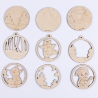 Новогодняя роспись по дереву &laquo;Новый год! Подвески на ёлочку&raquo;