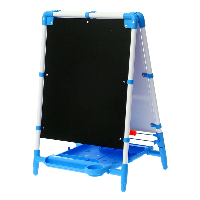 Мольберт детский двусторонний &laquo;Доска знаний&raquo;, регулируется по высоте, + учебные принадлежности, цвет голубой