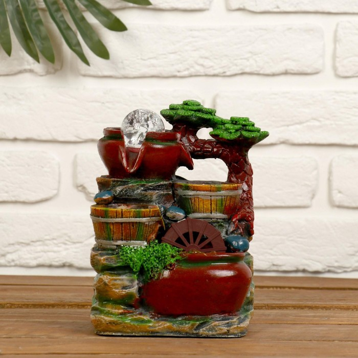 Фонтан Фонтан "Кувшины с корзинками" 10х13х18 см (с подсветкой)