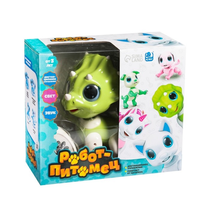 Робот динозавр &laquo;Питомец&raquo; IQ BOT, на пульте управления, интерактивный: звук, свет, на батарейках