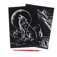 Набор гравюр «Волк и лётчик» с металлическим эффектом «золото», 2 шт., А5 Набор гравюр «Волк и лётчик» с металлическим эффектом «золото», 2 шт., А5