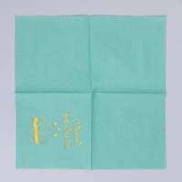 Салфетки бумажные &laquo;С днём рождения&raquo;, тортик 20 шт, золотое тиснение, 25 х 25см