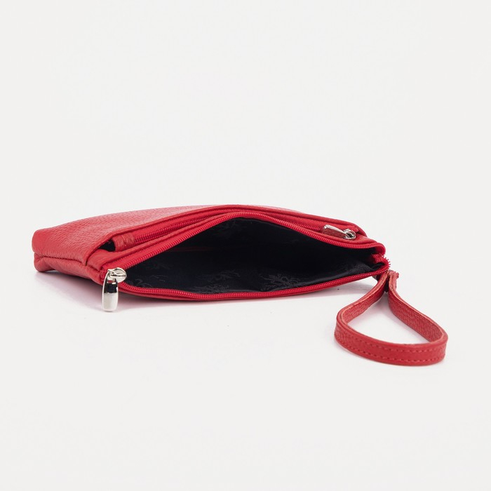 Кошелёк-ключница женский на молнии, цвет красный