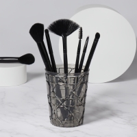 Органайзер - подставка для хранения маникюрных/косметических принадлежностей &laquo;Хрусталь&raquo;, d = 8,5 &times; 11 см, цвет прозрачный/чёрный