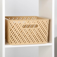 Корзина для хранения &laquo;Плетёнка&raquo;, 35&times;29&times;17,5 см, бежевая