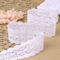 Кружево вязаное, 50 мм &times; 10 &plusmn; 1 м, цвет белый