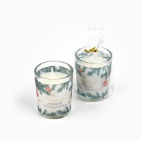 Свеча с калькой новогодняя &laquo;Аромат праздника&raquo; на Новый год на Новый год, аромат еловые ветки,5х6х5 см