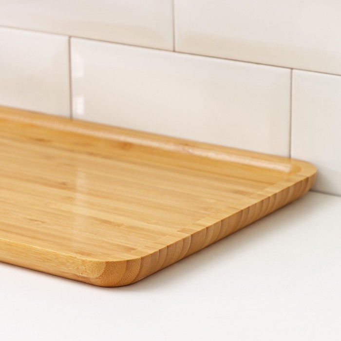 Блюдо для подачи Доляна Striata, прямоугольное, 36&times;25 см, бамбук