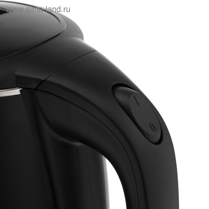 Чайник электрический "Добрыня" DO-1237B, пластик, колба металл, 2.8 л, 2200 Вт, чёрный