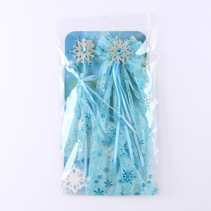 Карнавальный набор «Снежинка», 2 предмета: зажим для волос, жезл Карнавальный набор «Снежинка», 2 предмета: зажим для волос, жезл