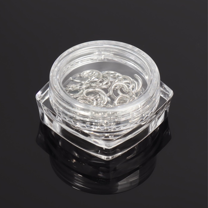 Фигурки для дизайна ногтей &laquo;Пирсинг&raquo;, объёмные, металлические, цвет серебристый