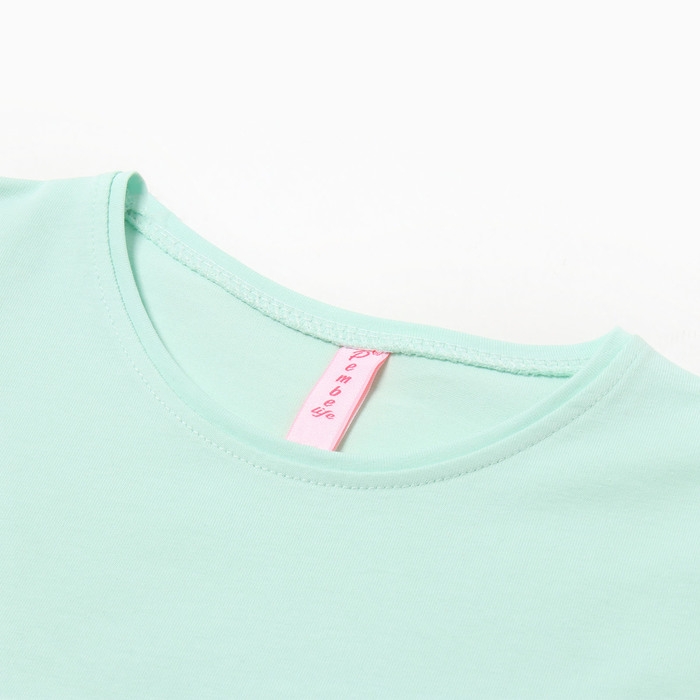 Лонгслив для девочки, цвет мята, рост 116 см Лонгслив для девочки, цвет мята, рост 116 см
