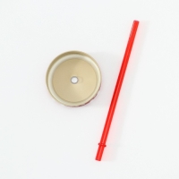 Кружка стеклянная с крышкой Homemade, 450 мл, цвет красный