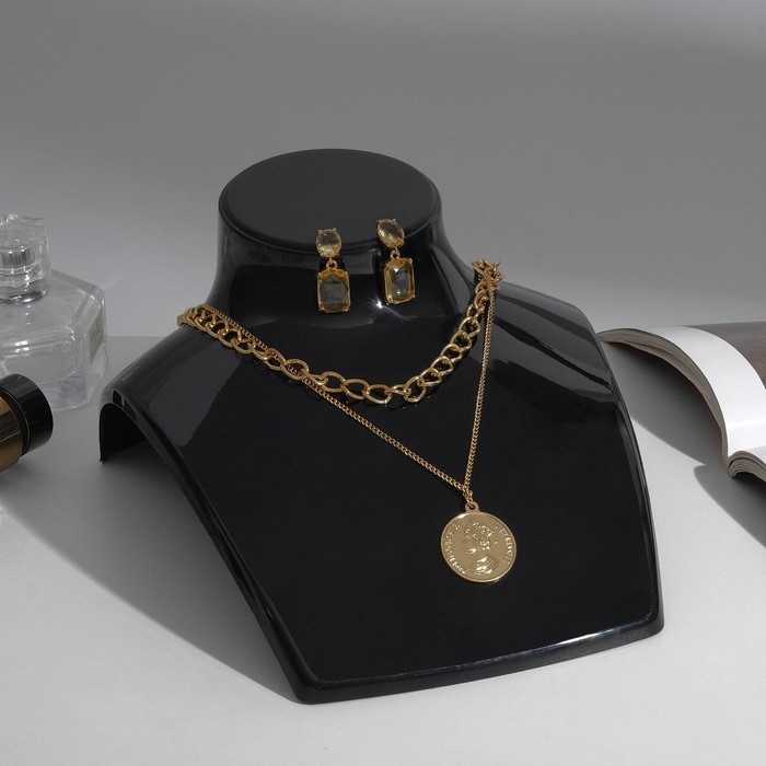 Бюст для украшений, 19,5×9,8×16 см, цвет чёрный Бюст для украшений, 19,5×9,8×16 см, цвет чёрный