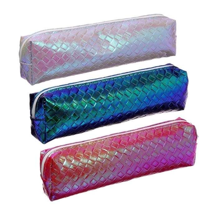 Пенал школьный на молнии Пенал школьный на молнии "Перламутр", рифленый, МИКС