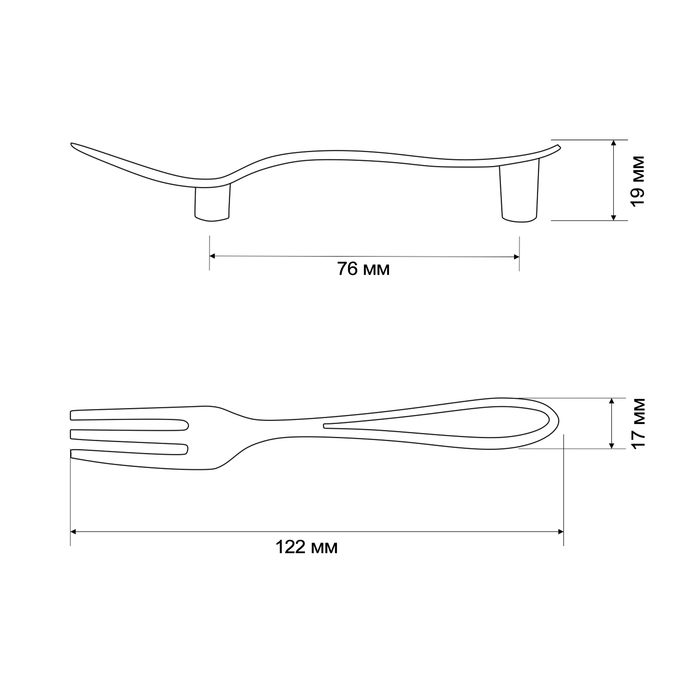 Ручка-скоба "Вилка" CAPPIO RSC002, м/о 76 мм, цвет античная бронза
