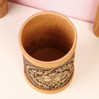 Туес "Цветочки", круглый, береста