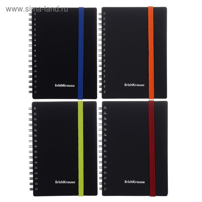 Тетрадь А6 на спирали, 80 листов в клетку, ErichKrause Accent, пластиковая обложка, на резинке, блок офсет 100% белизна, МИКС Тетрадь А6 на спирали, 80 листов в клетку, ErichKrause Accent, пластиковая обложка, на резинке, блок офсет 100% белизна, МИКС