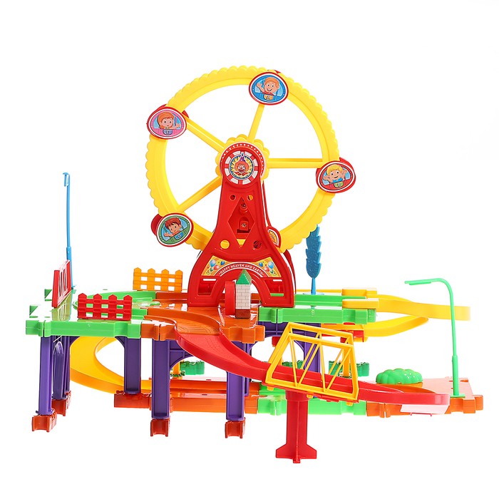 Железная дорога «Забавное путешествие», 2 паровоза, работает от батареек Железная дорога «Забавное путешествие», 2 паровоза, работает от батареек