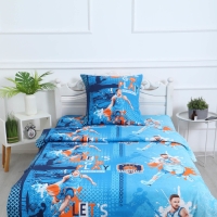 Комплект постельного белья 1,5 сп Баскетбол, 150х210 см, 150х210 см, 70х70 см, бязь, 120г/м, хл100% Комплект постельного белья 1,5 сп Баскетбол, 150х210 см, 150х210 см, 70х70 см, бязь, 120г/м, хл100%