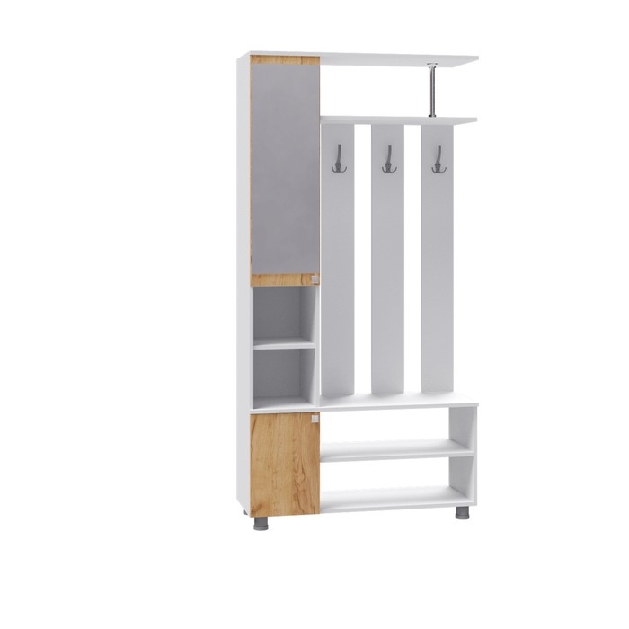 Прихожая Эконом, 1000х370х2000, Белый/дуб крафт золотой Прихожая Эконом, 1000х370х2000, Белый/дуб крафт золотой