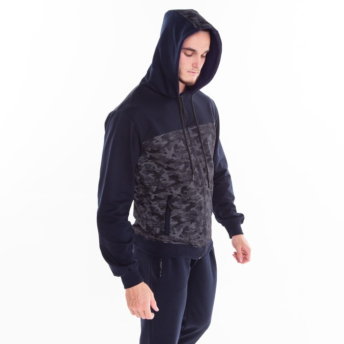 Костюм мужской (толстовка/брюки), цвет тёмно-синий, размер 56 Костюм мужской (толстовка/брюки), цвет тёмно-синий, размер 56