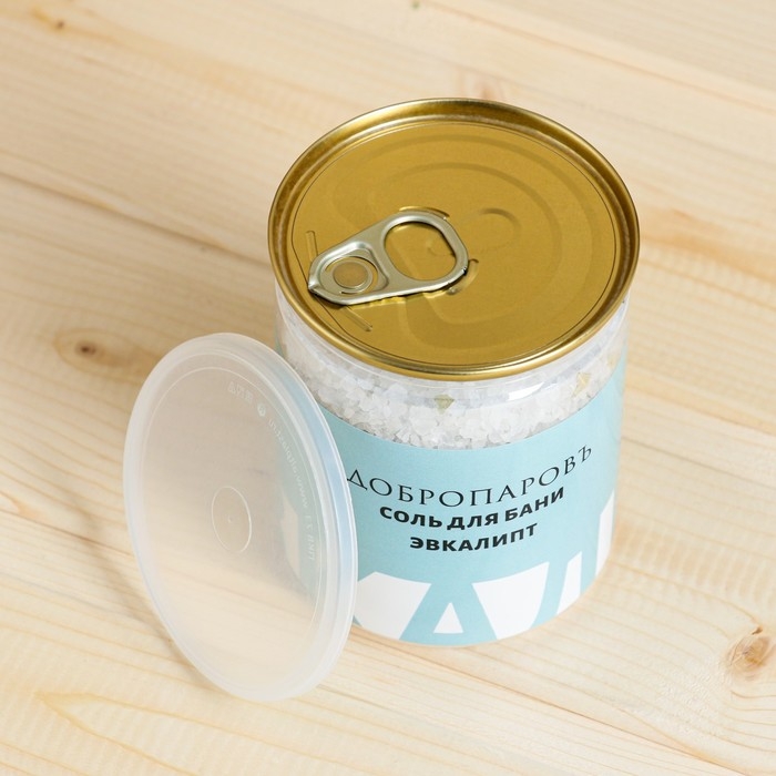 Соль для бани с травами "Эвкалипт" в прозрачной в банке, 400 гр