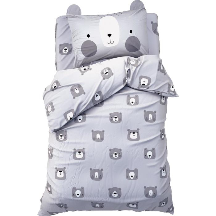 Постельное белье &laquo;Этель&raquo; 1,5 сп Gray bear 143х215 см, 150х214 см, 50х70 см -1 шт