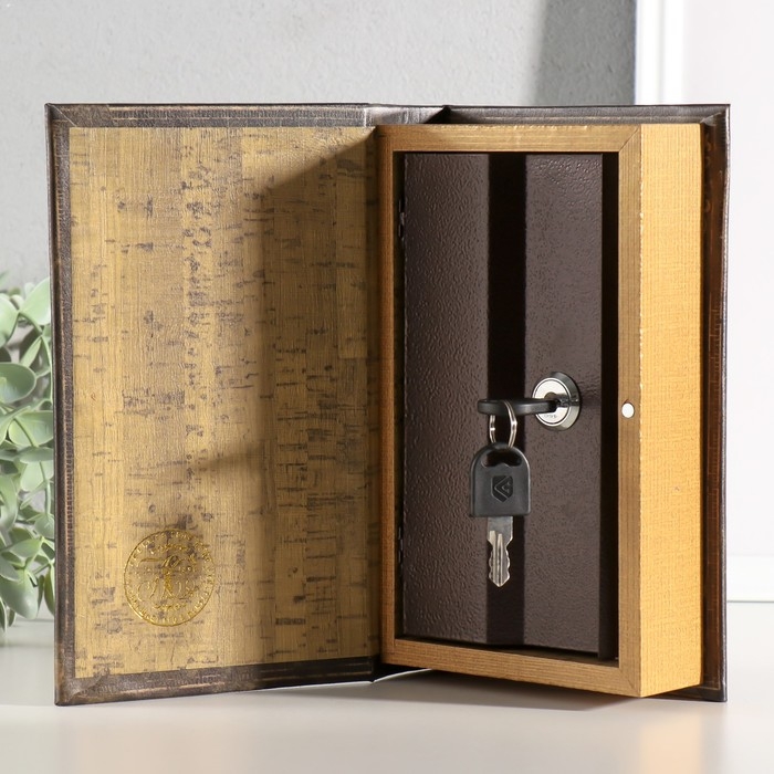 Сейф-книга дерево, кожзам "Дерево жизни" объёмное тиснение 21х13х5 см