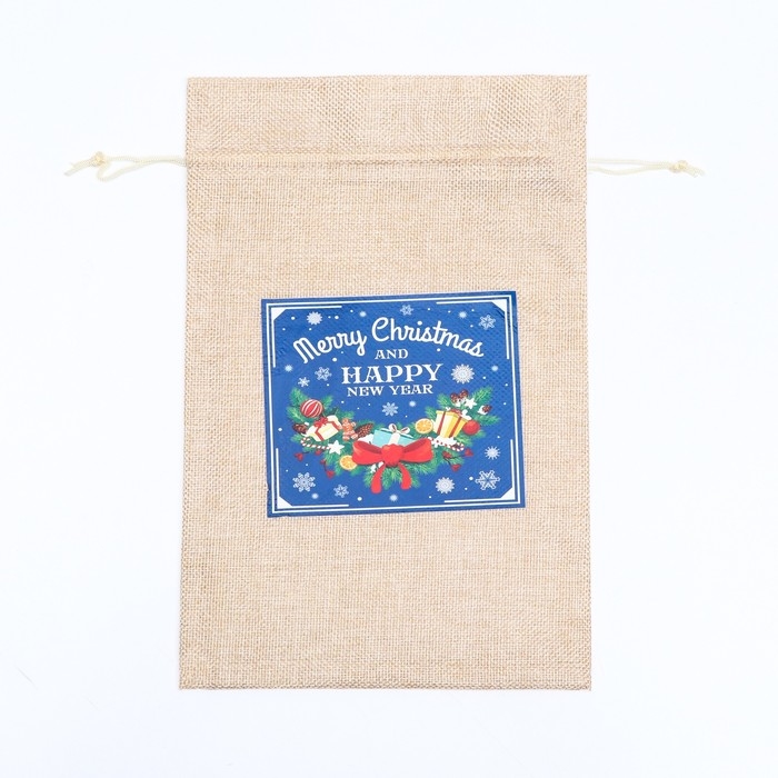 Новый год. Мешок подарочный с термонаклейкой, 20 х 30 см