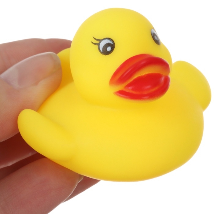 Набор резиновых игрушек для ванны &laquo;Поймай уточку&raquo;, сачок + 4 игр. с пищалкой, Крошка Я