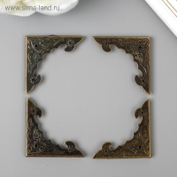 Уголок металл "Рельефный" бронза набор 4 шт 3,8х3,8 см Уголок металл "Рельефный" бронза набор 4 шт 3,8х3,8 см